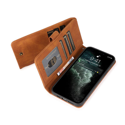 Wallet Case for iPhone Samsung Durable Flip Lanyard Strap Wristlet Zipper Card Holder