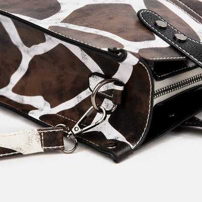 Leopard Print Tote Bag Set For Women Leather Handbag