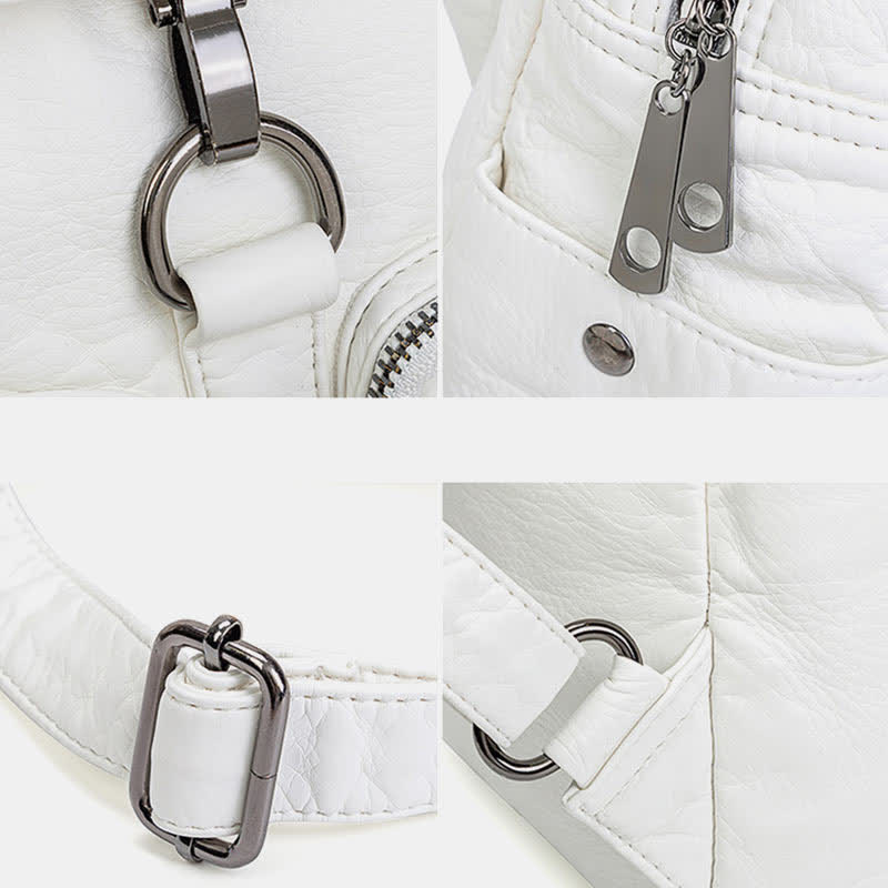 Soft Leather Travel Backpack Small Waterproof Casual Daypack Backpacks for Women
