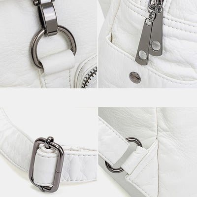 Soft Leather Travel Backpack Small Waterproof Casual Daypack Backpacks for Women