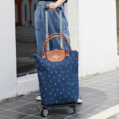 Multifunctional Portable Trolley For Women Detachable Folding Wheel Tote
