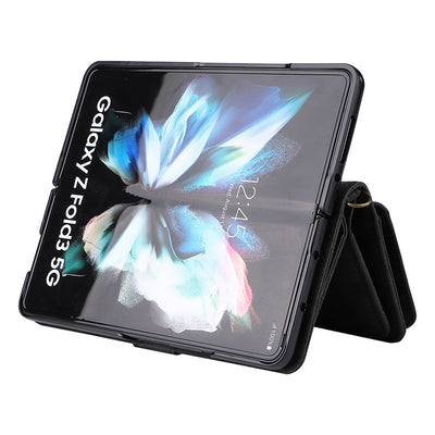 2-In-1 Wallet Case Cell Phone Case for Samsung Z Fold 3 4 Wristlet Zipper Card Holder