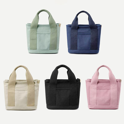 Multi-Pocket Handbag for Women Casual Canvas Tote Bag Daily Purse