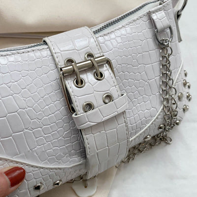 Crossbody Bag For Women Crocodile Pattern Retro Punk Party Bag