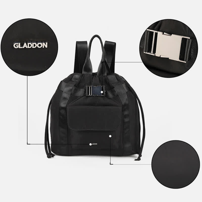 Lightweight Nylon Drawstring Backpack Tote Travel Daypack