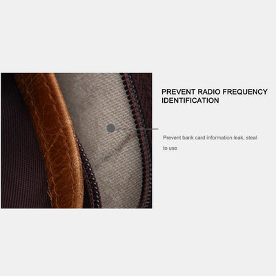 RFID Genuine Leather Card Holder Trifold Wallet