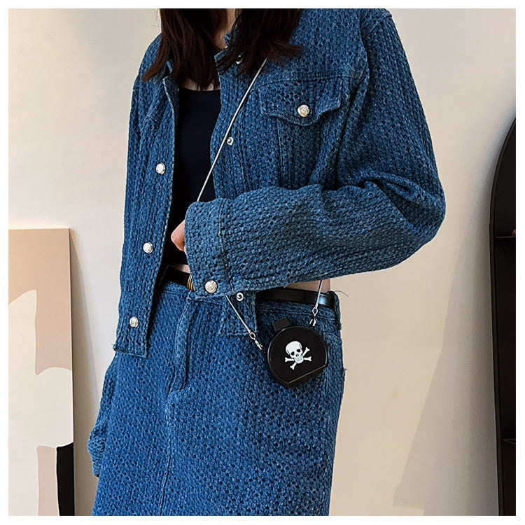 Mini Crossbody Bag For Women With Mirror Funny Cartoon Bag
