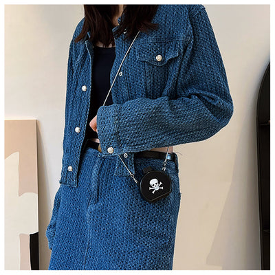 Mini Crossbody Bag For Women With Mirror Funny Cartoon Bag