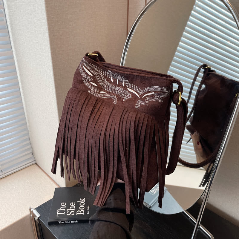 Tassel Bag For Women Adjustable Strap Crossbody Bag Shoulder Bag