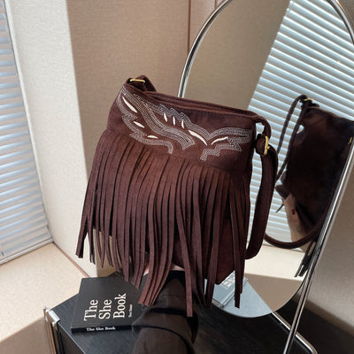 Tassel Bag For Women Adjustable Strap Crossbody Bag Shoulder Bag