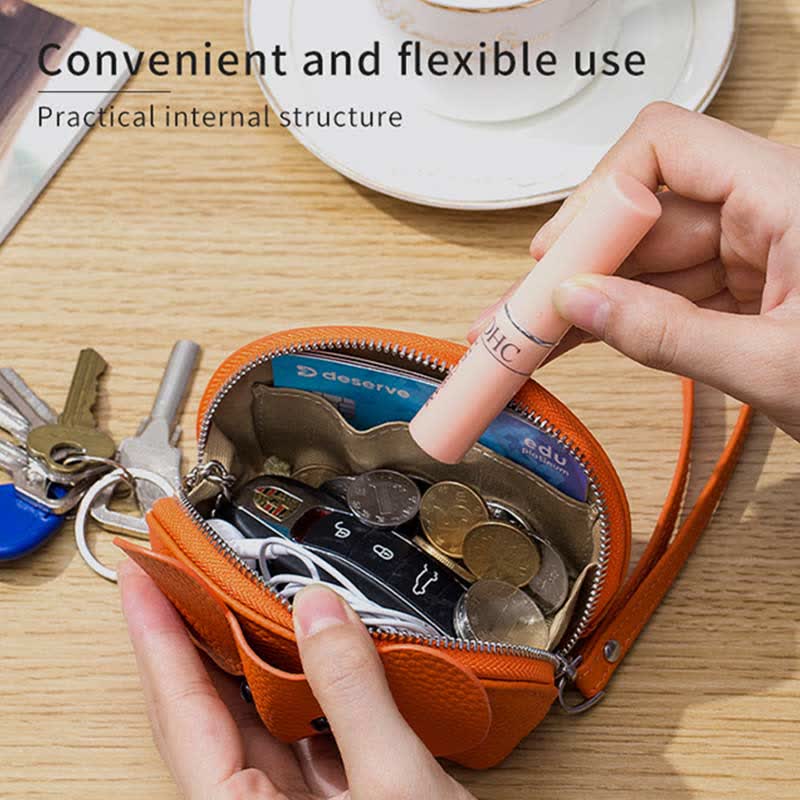 Women Small Coin Purse Elephant Leather Wallet Change Pouch Wristlet