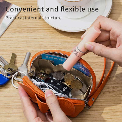 Women Small Coin Purse Elephant Leather Wallet Change Pouch Wristlet