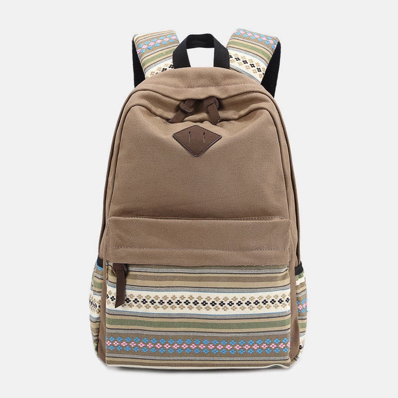 Backpack for Women Colorful Stripe Custom Canvas Student Sport Daypack