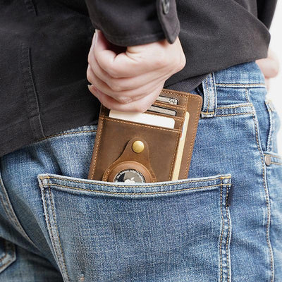 Lightweight RFID Vintage Airtag Card Holder