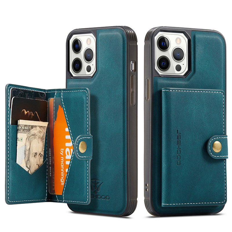 Leather Wallet Case Removable Card Holder Kickstand for iPhone 13 Pro Max Multi Model Optionals