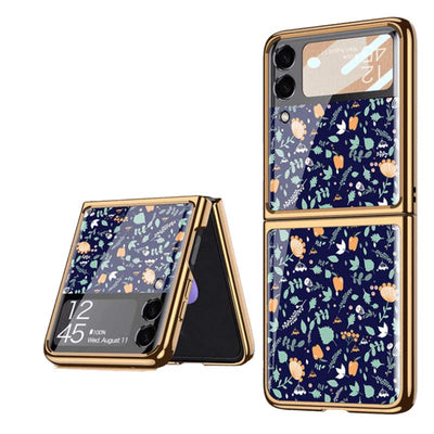 Samsung Galaxy Z Flip 3 Case Floral Premium Thin Transparent Hard PC Phone Cover
