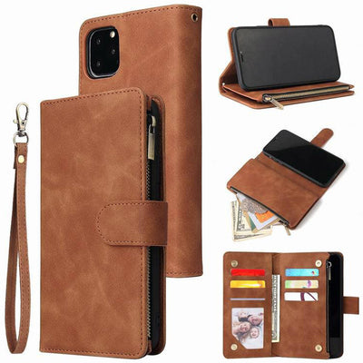 Functional Phone Case for iPhone Samsung Zipper Wallet Case Wristlet Clutch