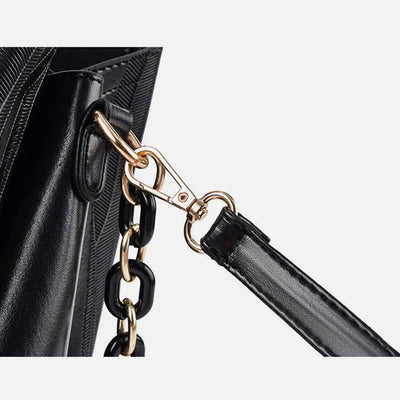 Stripe Pattern Handbag Women Large Vegan Leather Crossbody Bucket Bag