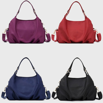 Triple Compartment Tote Handbag Large Capacity Hobo Handbag with Crossbody Strap