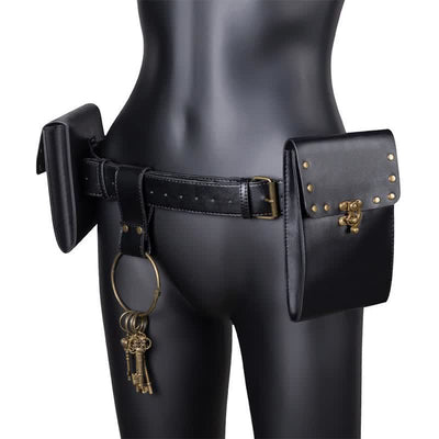 Medieval Renaissance Waist Bag Pouch Belt Holster with Belt Key Chain