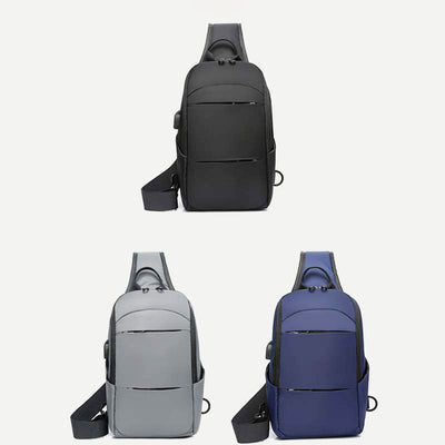 Sling Crossbody Backpack Shoulder Bag for Men with USB Charger Port