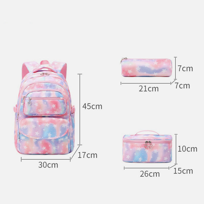 Backpack for Teen Girls 3Pcs School Bag Set with Lunch bag Pencil Bags
