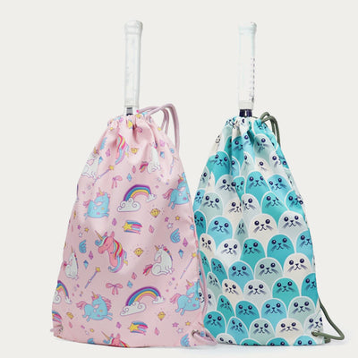 Racket Bag For Outdoor Sports Drawstring Foldable Soft Backpack