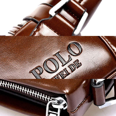 Men's PU Leather Shoulder Bag Business Crossbody Bag Messenger Bag