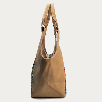 Tote For Women Travel Ethnic Style Pattern Leather Shoulder Bag