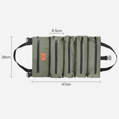Tool Roll Bag Organizer Heavy Duty Tool Handbag with 5 Tool Pouches