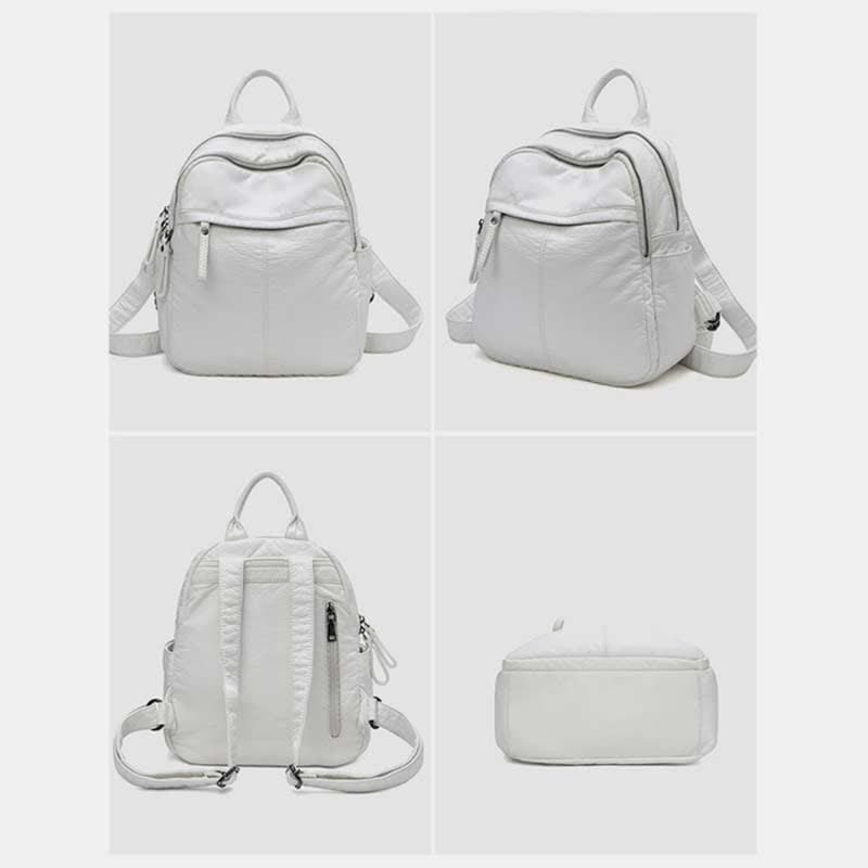 Soft Leather Backpack for Women Fashion Designer Travel Ladies Daypack