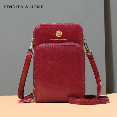 Sunflower Leather Phone Bag Multi-Slot Crossbody Mini Bag with Card Holder Coin Purses