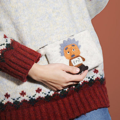 Wool Felt Wallet For Women Kids Cute Animal Coin Purse