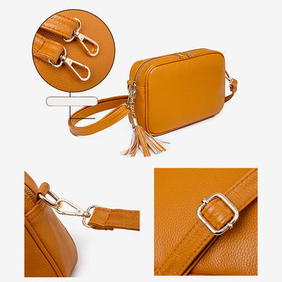 Crossbody Bag For Women Tassel Solid Color Casual Leather Bag