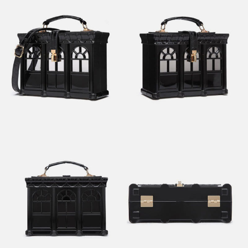 Creative Simulated House Handbag Women Buckle Closure Acrylic Crossbody Bag