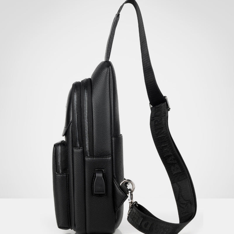 Multipurpose Sling Bag Waterproof Soft Crossbody Backpack with USB Charger Port