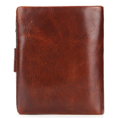 Vintage Genuine Leather Short Wallet Men's Purse Front Pocket Wallet