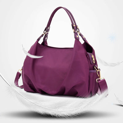 Triple Compartment Tote Handbag Large Capacity Hobo Handbag with Crossbody Strap