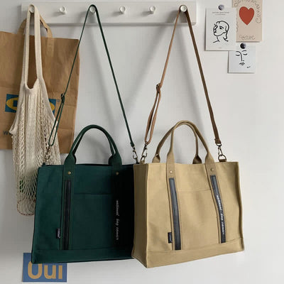 Laptop Tote Handbag Canvas Shoulder Bag Briefcase for Travel Office School