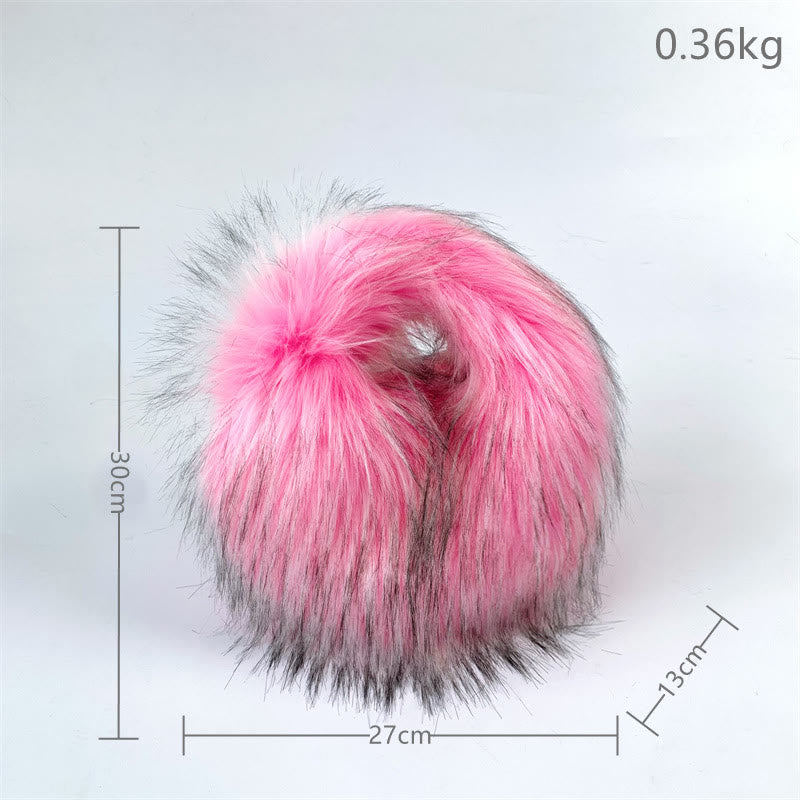 Faux Fur Soft Hat Bag Set For Women Winter Dating