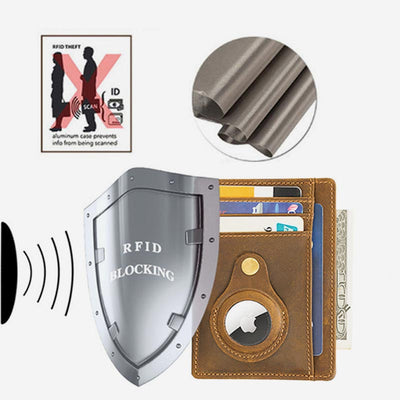 Lightweight RFID Vintage Airtag Card Holder