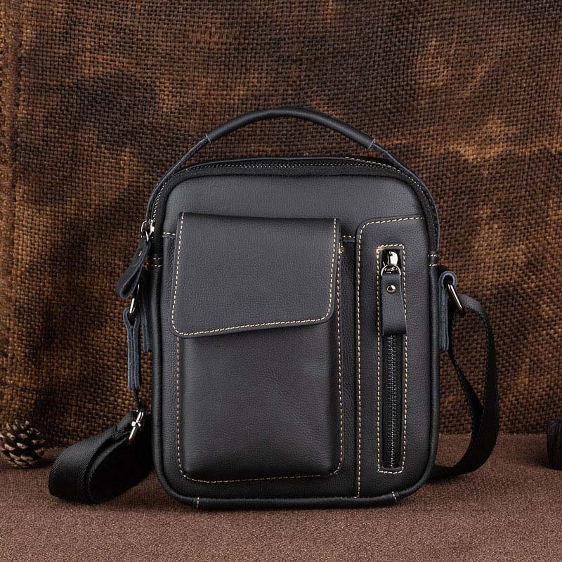 Men's Genuine Leather Large Capacity Crossbody Bag