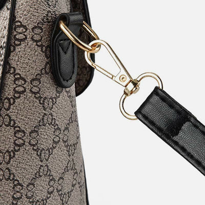 Women Clamshell Buckle Handbag Detachable Strap Retro Crossbody Bag