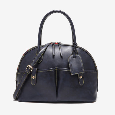 Retro Shell Bag For Women Soft Oil Wax Leather Tote