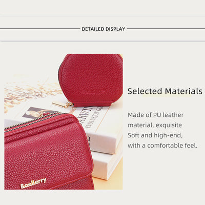 Phone Bag For Women Lychee Pattern Alphabet Straps Crossbody Bag