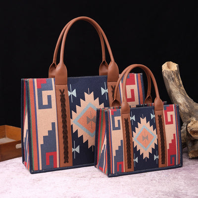 Vintage Linen Cotton Handbag For Women Bohemian Crossbody Tote