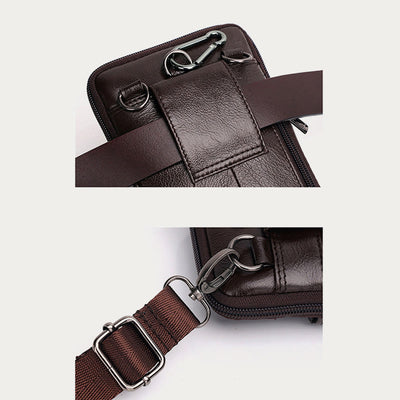 Messenger Bag For Men Mini Ultra Thin Leather Shoulder Bag