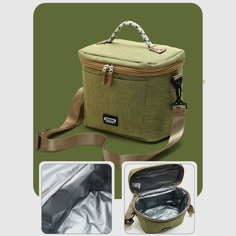 Small Cooler Bag For Picnic Work Oxford Crossbody Lunch Bag