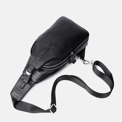 Crocodile Leather Sling Bag Chest Backpack Outdoor Travel Hiking Sports Daypacks
