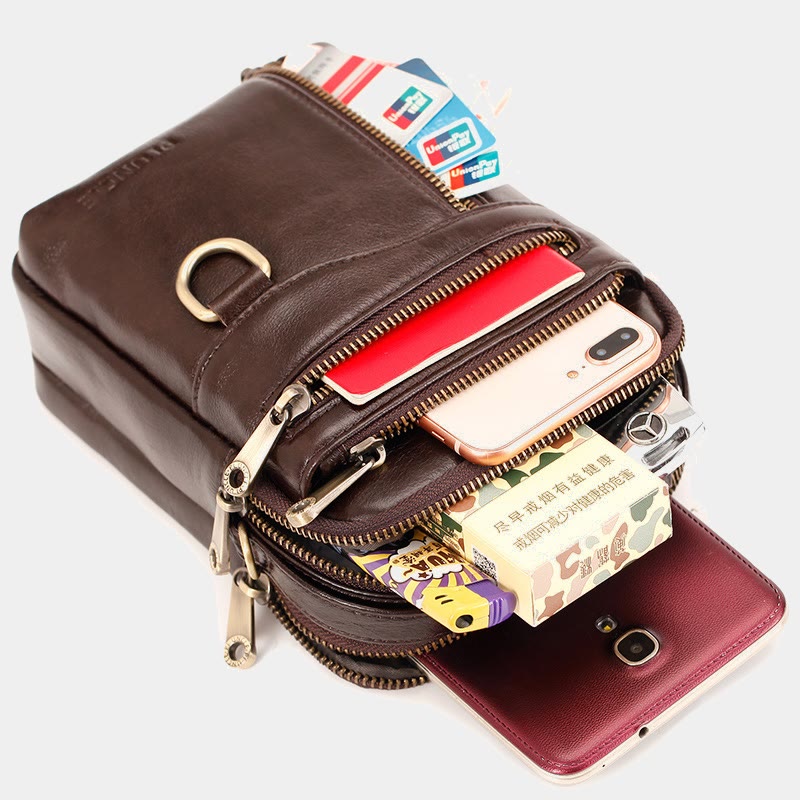 Multifunctional Leather Phone Bag Waist Bag Crossbody Bag